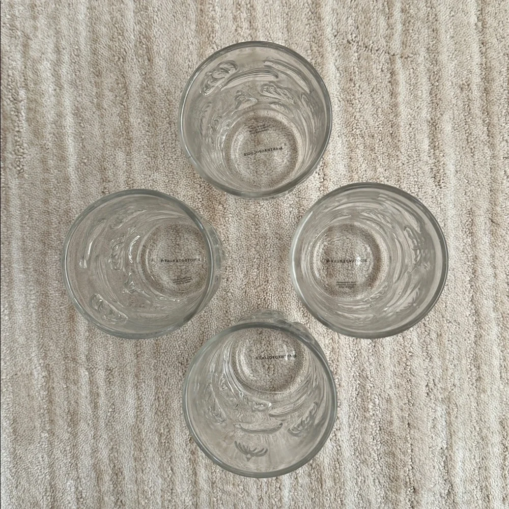 Like New Set of 4 Anthropologie AnthroHome Hayride Fall Pumpkin Gourd Glasses